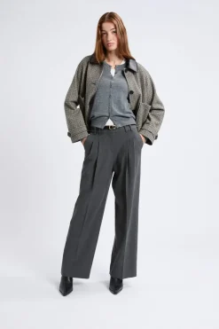 ETAM Pantalón ancho de sarga ANTRACITA