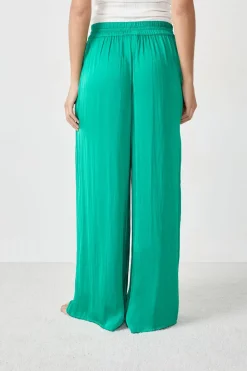 Sale ETAM Pantalón ancho de satén ESMERALDA