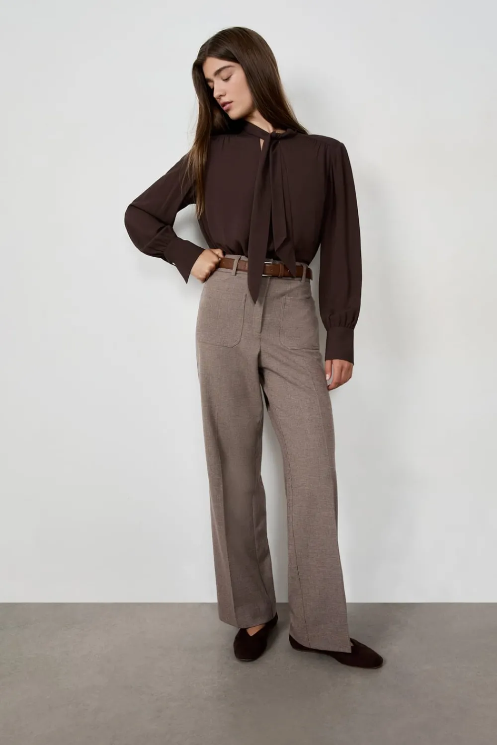 Outlet ETAM Pantalón corte ancho BEIGE