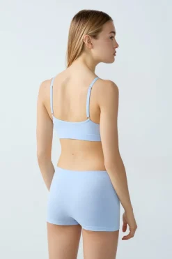 ETAM Pantalón corto de algodón para un confort óptimo AZUL CIELO