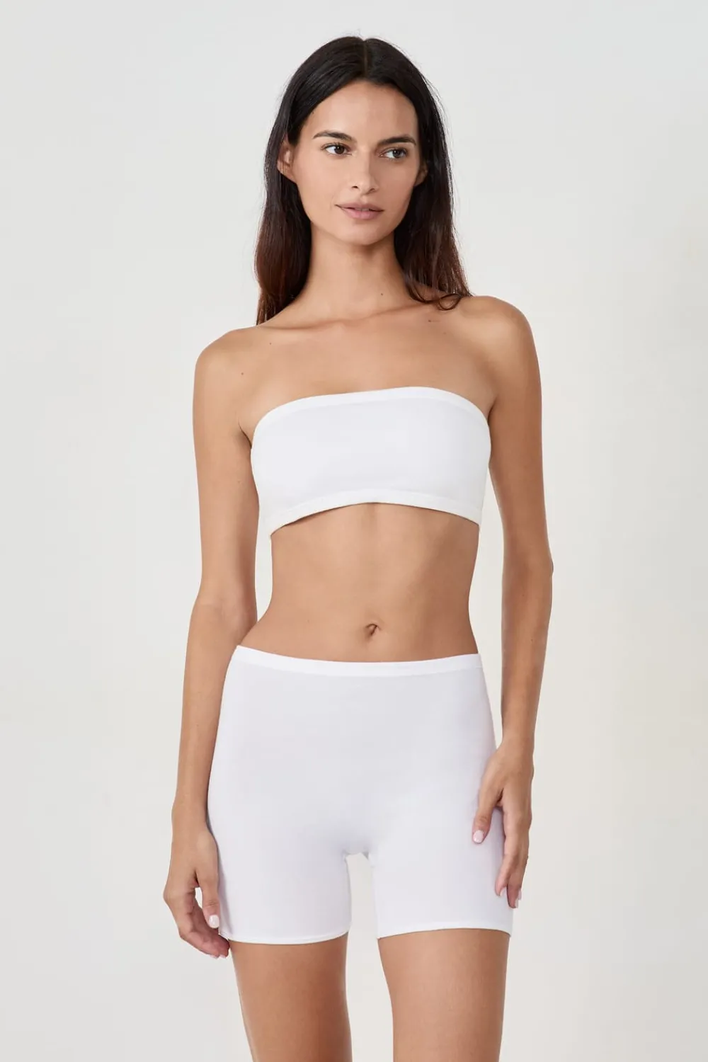 New ETAM Pantalón corto de ciclismo de algodón orgánico elástico BLANCO