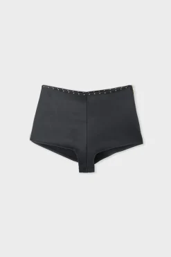 Sale ETAM Pantalón corto de cuero NEGRO