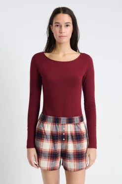 Discount ETAM Pantalón corto de pijama a cuadros BLANCO ROTO