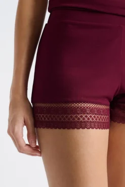 Clearance ETAM Pantalón corto de pijama con detalle de encaje VIOLETA
