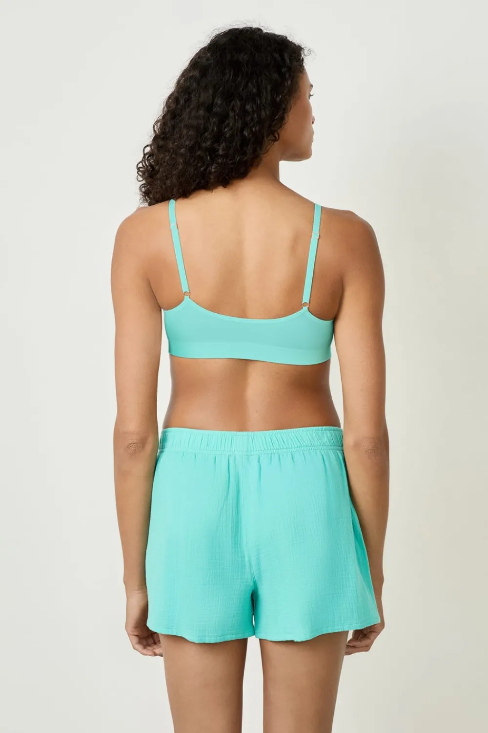 Sale ETAM Pantalón corto de pijama de algodón AZUL CIELO