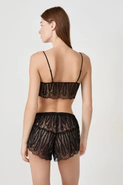Clearance ETAM Pantalón corto de pijama de encaje NEGRO