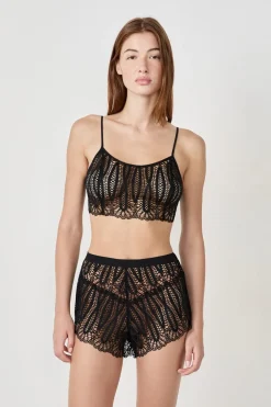 Clearance ETAM Pantalón corto de pijama de encaje NEGRO
