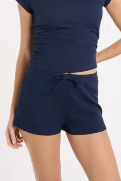 Online ETAM Pantalón corto de pijama de algodón AZUL REAL