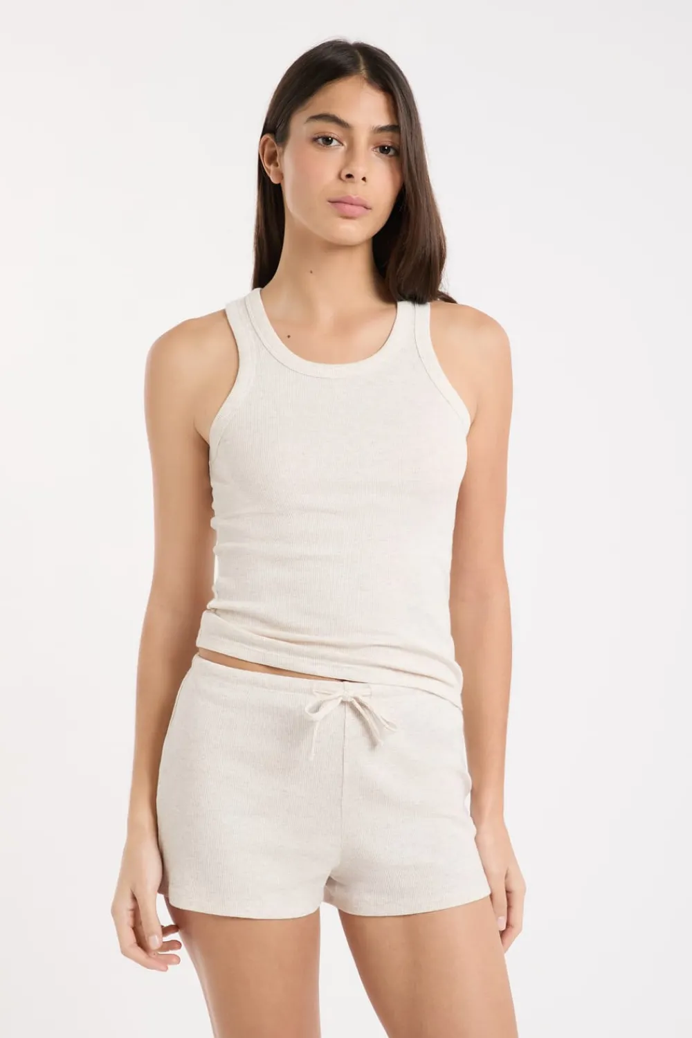 Best ETAM Pantalón corto de pijama de algodón BEIGE