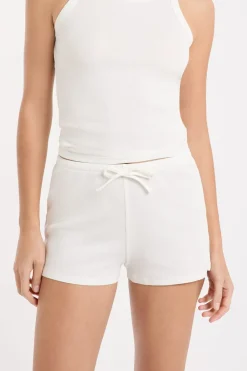 Discount ETAM Pantalón corto de pijama de algodón BLANCO