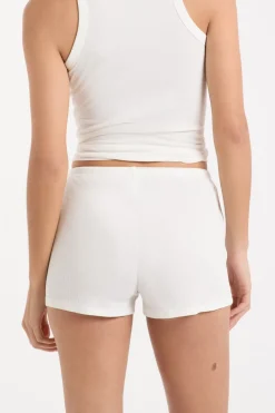 Discount ETAM Pantalón corto de pijama de algodón BLANCO