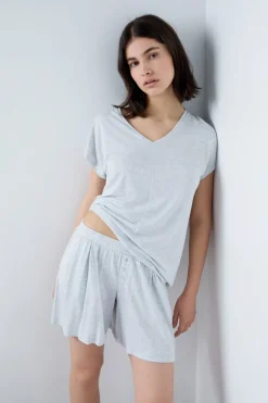 Clearance ETAM Pantalón corto de pijama de modal GRIS CLARO