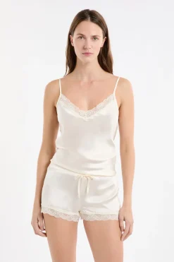 Discount ETAM Pantalón corto de seda PERLA