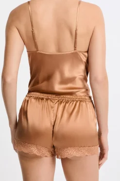 Best ETAM Pantalón corto de seda con detalles de encaje ARENA