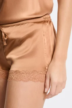 Best ETAM Pantalón corto de seda con detalles de encaje ARENA