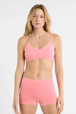 Best ETAM Pantalón corto masculino sin costuras con algodón ROSA