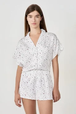 Clearance ETAM Pantalón cortos de pijama de satén con estampado de corazones MULTICOLOR