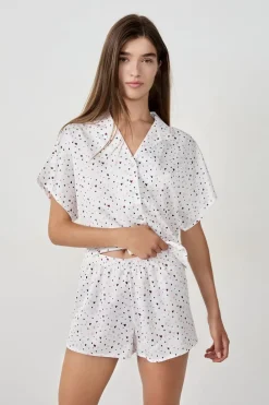 Clearance ETAM Pantalón cortos de pijama de satén con estampado de corazones MULTICOLOR