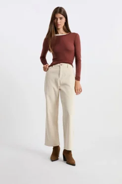 Outlet ETAM Pantalón de algodón BLANCO