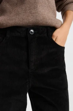Sale ETAM Pantalón de algodón con efecto terciopelo NEGRO
