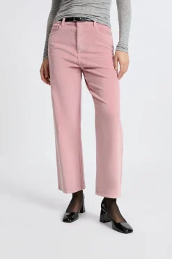 Hot ETAM Pantalón de algodón con efecto terciopelo ROSA EMPOLVADO