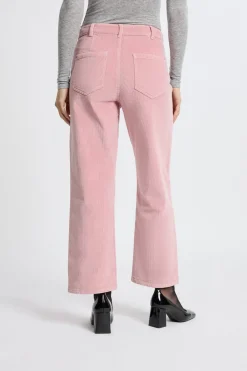 Hot ETAM Pantalón de algodón con efecto terciopelo ROSA EMPOLVADO