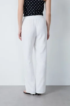 Best ETAM Pantalón de algodón nido de abeja BLANCO