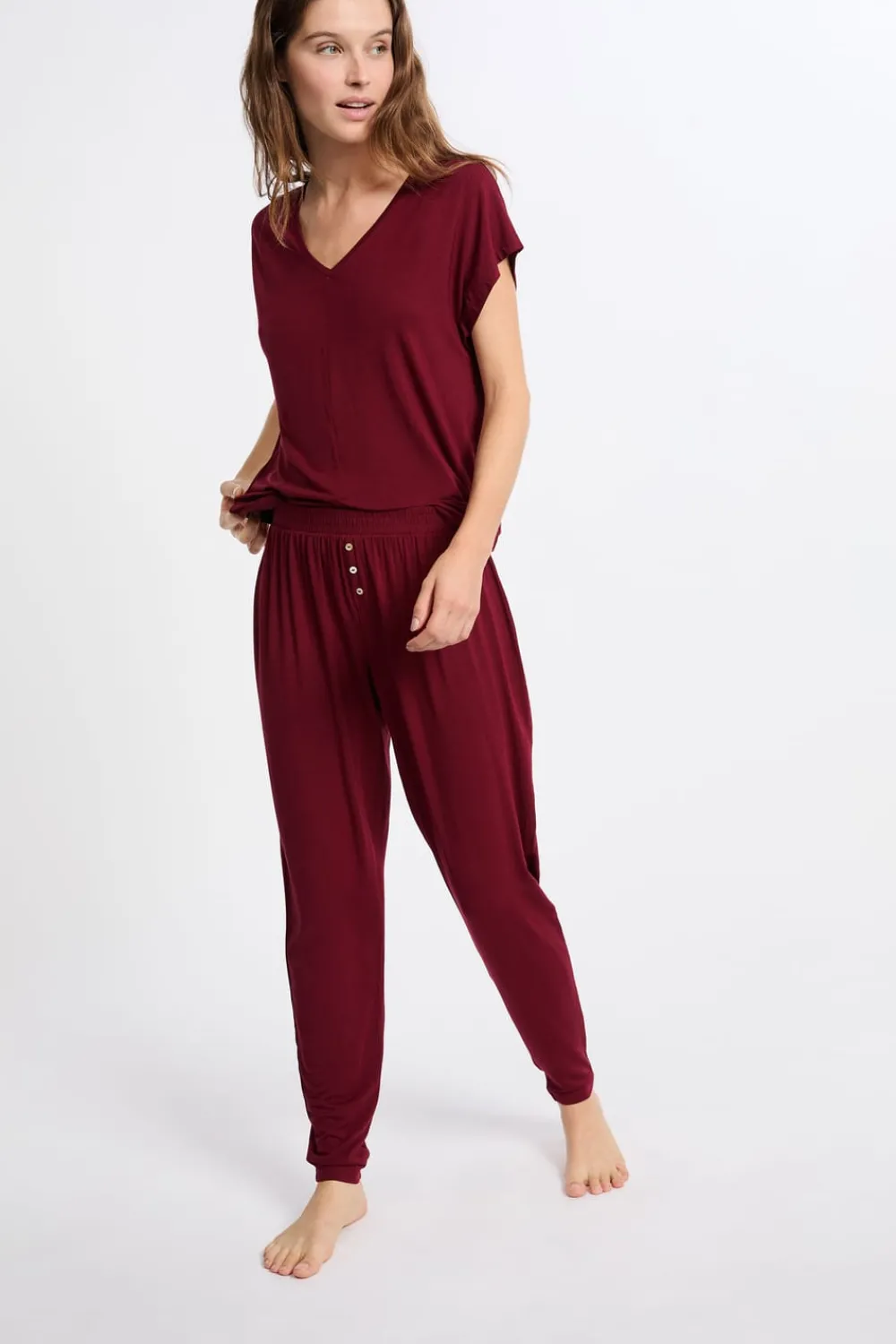New ETAM Pantalón de pijama BURDEOS GRANATE