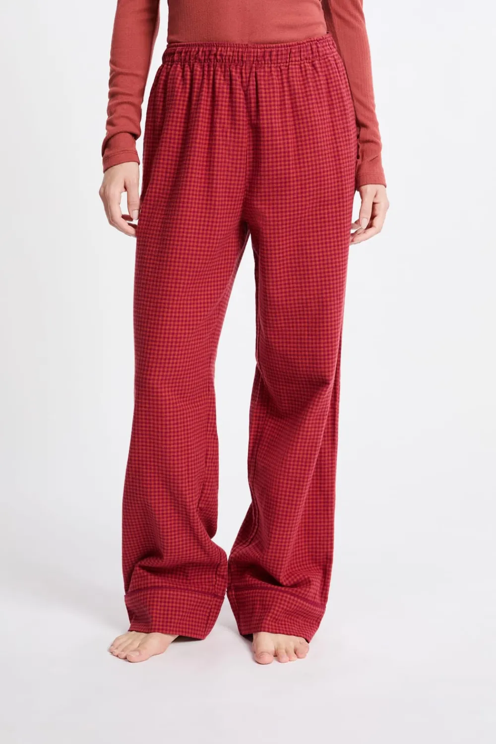 Clearance ETAM Pantalón de pijama a cuadros de algodón LADRILLO ROUX