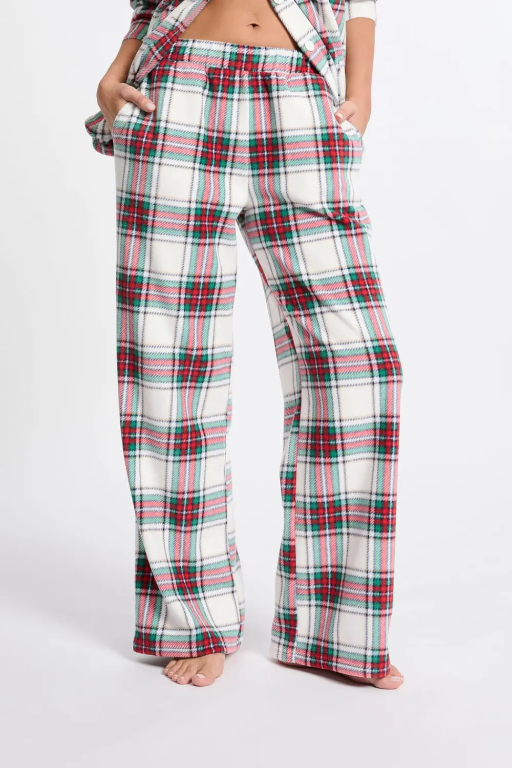 New ETAM Pantalón de pijama a cuadros ROJO