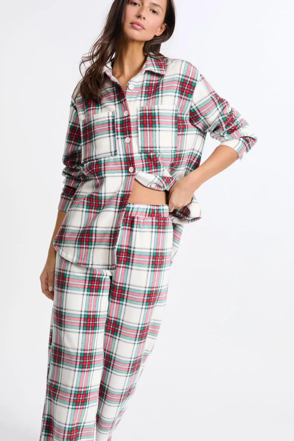 New ETAM Pantalón de pijama a cuadros ROJO