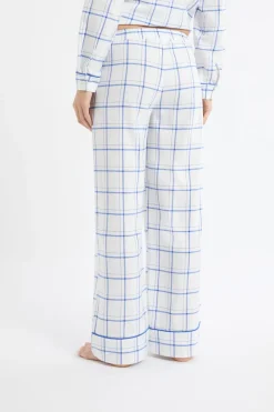 Sale ETAM Pantalón de pijama a cuadros de algodón AZUL