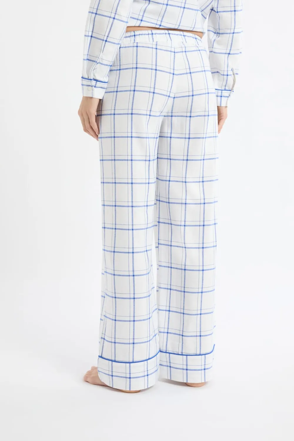 Sale ETAM Pantalón de pijama a cuadros de algodón AZUL