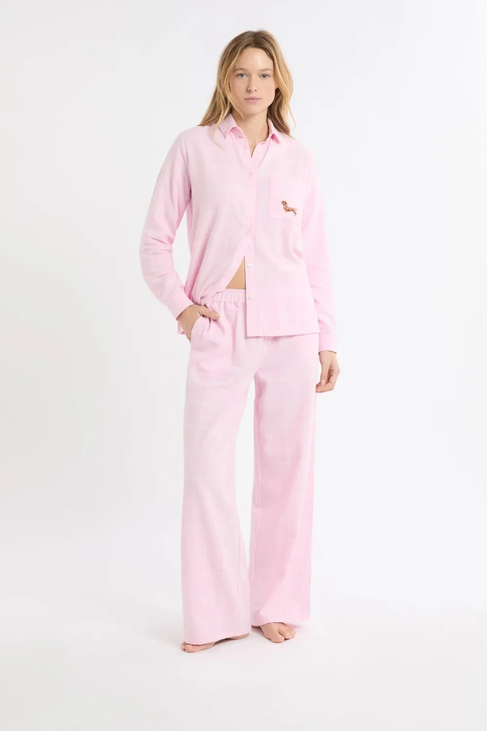Discount ETAM Pantalón de pijama a cuadros de algodón ROSA
