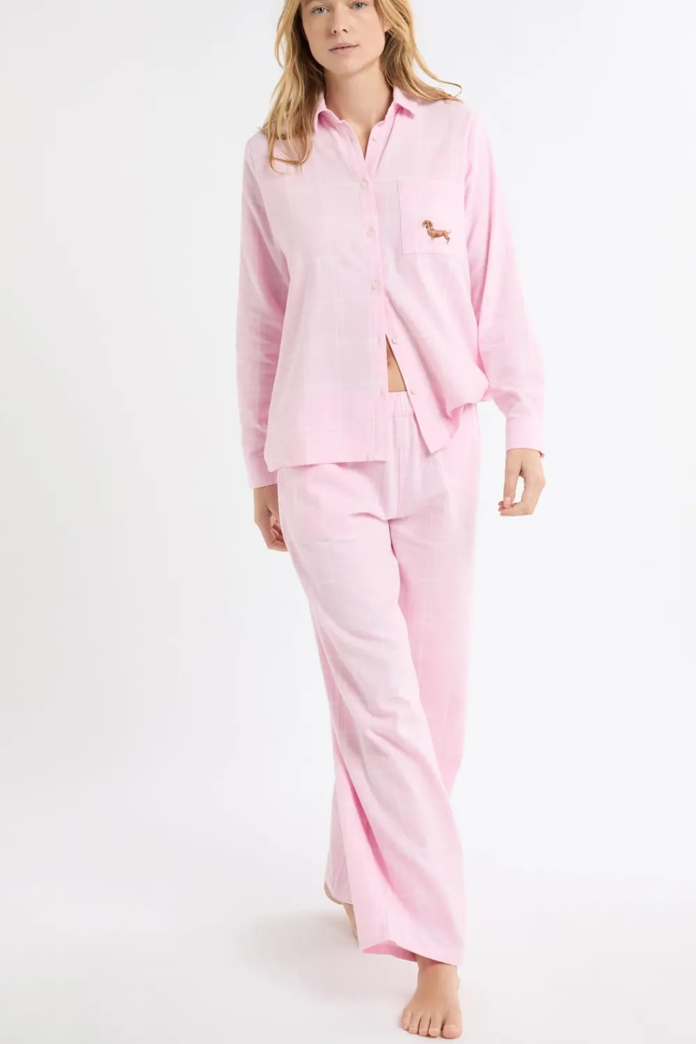 Discount ETAM Pantalón de pijama a cuadros de algodón ROSA