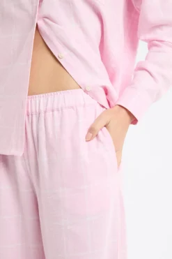 Discount ETAM Pantalón de pijama a cuadros de algodón ROSA