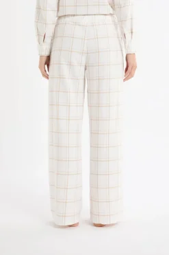 Hot ETAM Pantalón de pijama a cuadros de algodón BEIGE