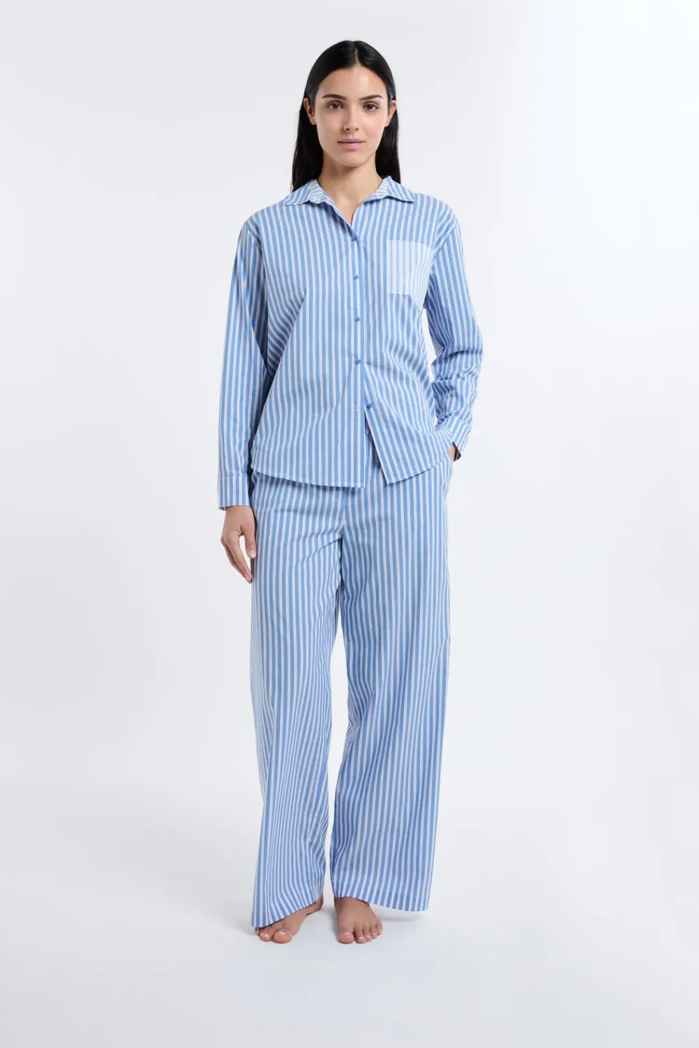 Outlet ETAM Pantalón de pijama a rayas AZUL CIELO