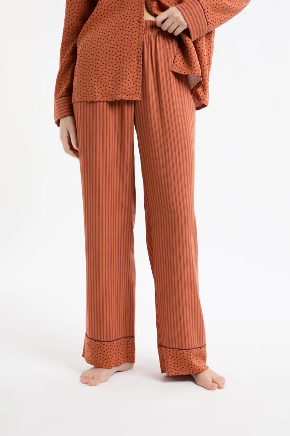 Discount ETAM Pantalón de pijama a rayas MARRÓN