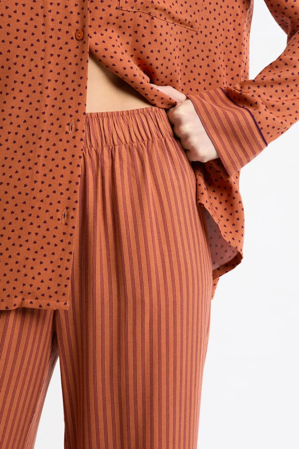 Discount ETAM Pantalón de pijama a rayas MARRÓN