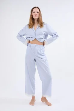 Online ETAM Pantalón de pijama a rayas AZUL