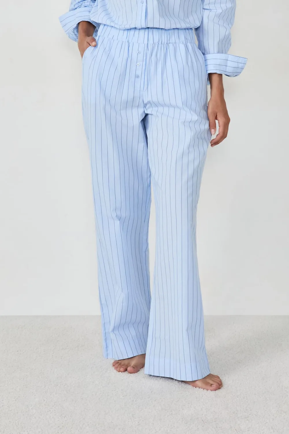 Clearance ETAM Pantalón de pijama a rayas AZUL CIELO