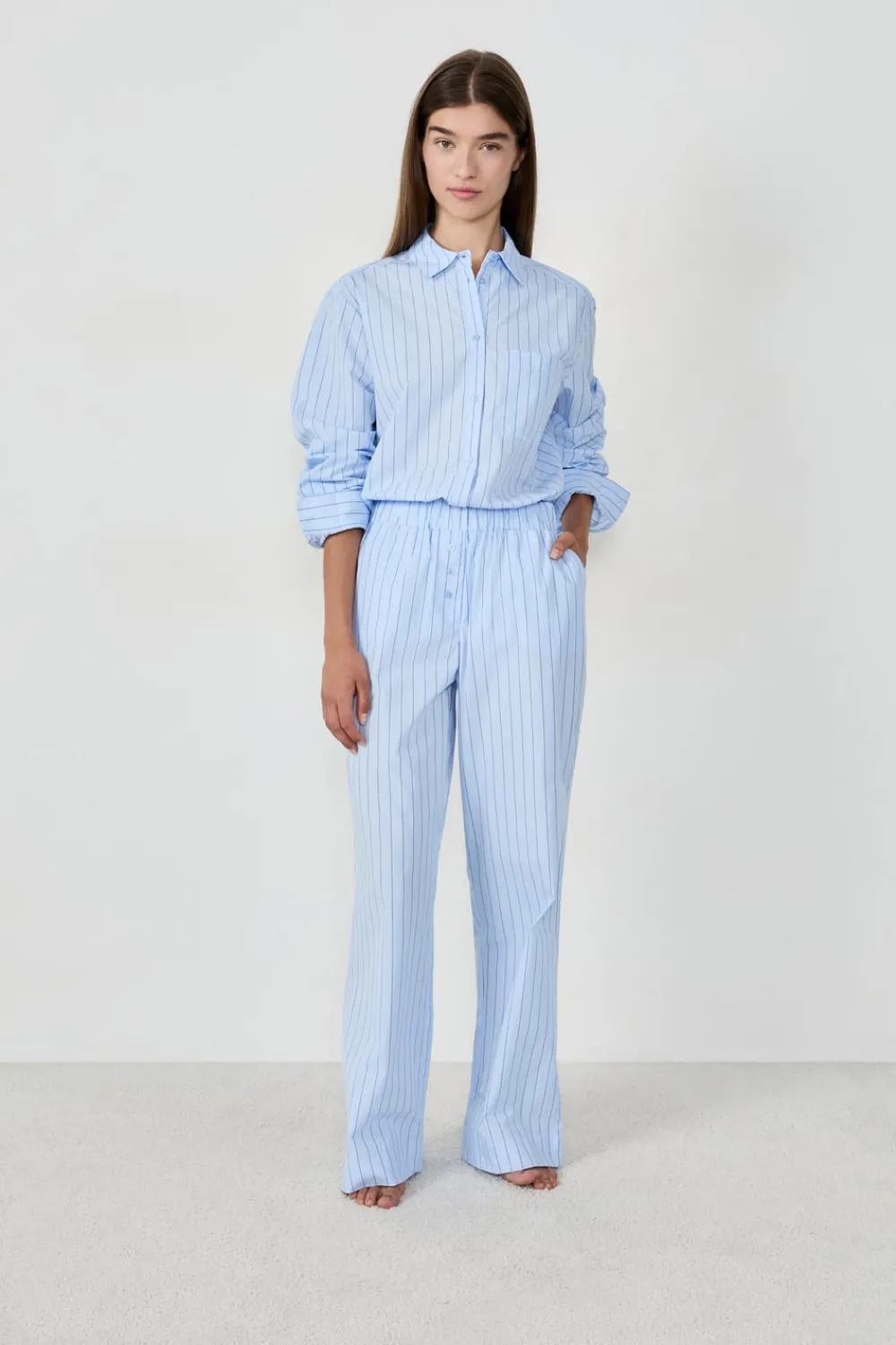 Clearance ETAM Pantalón de pijama a rayas AZUL CIELO
