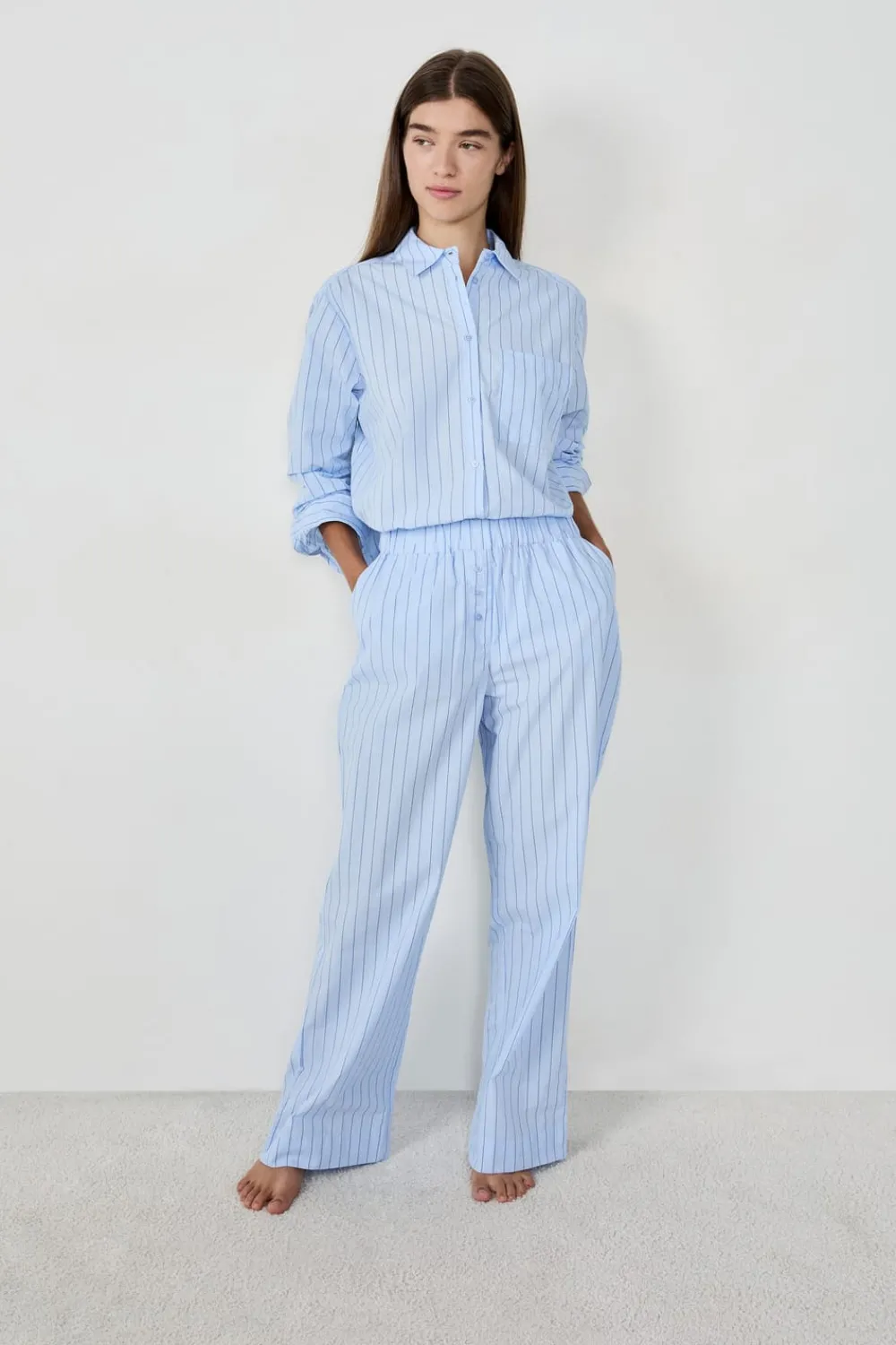 Clearance ETAM Pantalón de pijama a rayas AZUL CIELO