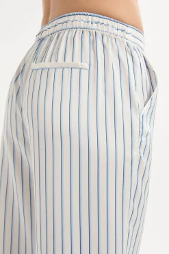 Sale ETAM Pantalón de pijama a rayas de satén IMP FD marino