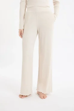 Hot ETAM Pantalón de pijama acanalado BEIGE