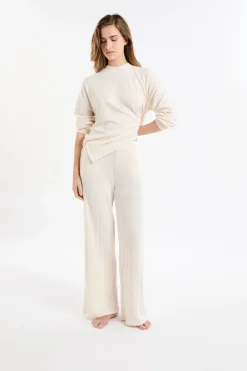 Best ETAM Pantalón de pijama ancho crudo