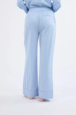 Sale ETAM Pantalón de pijama ancho de algodón AZUL CLARO
