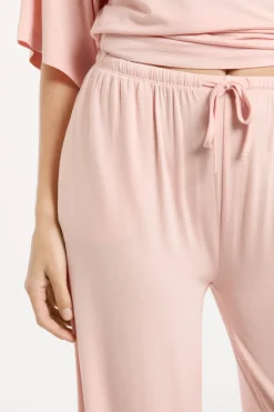 Sale ETAM Pantalón de pijama ancho de modal ROSA EMPOLVADO