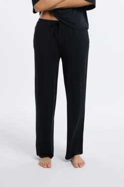 Discount ETAM Pantalón de pijama ancho de modal NEGRO